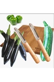 Ahşap Saplı Patlıcan, Kabak, Patates, Biber Oyma Bıçağı - Oyacak x 12 Adet - 1