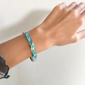 BZ 316L Çelik Nazar Boncuğu Kadın Spor Kelepçe BLZ-517 - 2