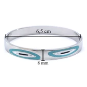 BZ 316L Çelik Nazar Boncuğu Kadın Spor Kelepçe BLZ-517 - 3