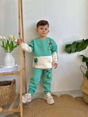 ERKEK ÇOCUK MİNECRAFT MODELLİ 3 İPLİK ŞARDONLU  KALIN KIŞLIK EŞOFMAN TAKIMI - 2