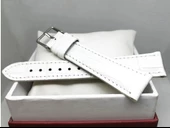 Fado&Her Saate Uyumlu Hakiki  Deri Saat Kordonu 20   mm  (43) beyaz thumbnail 1