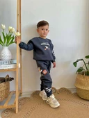 ERKEK ÇOCUK MİNECRAFT MODELLİ 3 İPLİK ŞARDONLU  KALIN KIŞLIK EŞOFMAN TAKIMI - 4