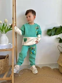 ERKEK ÇOCUK MİNECRAFT MODELLİ 3 İPLİK ŞARDONLU  KALIN KIŞLIK EŞOFMAN TAKIMI - 3
