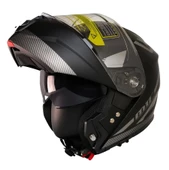 MTS 966 WX20 GREY ÇENE AÇILIR MAT SİYAH-GRİ KASK - 2