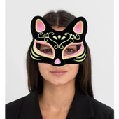 Periboia Süet Pembe Sarı Kedi Maskesi - 2
