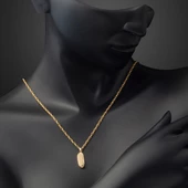 Düz Parlak Spor 14 Ayar Altın Kolye - 4