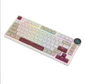 Royal Kludge N80 Low Profile Kablosuz US Gaming Klavye (Beyaz-Kırmızı) - 3