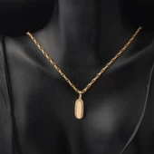 Düz Parlak Spor 14 Ayar Altın Kolye - 3