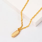 Düz Parlak Spor 14 Ayar Altın Kolye - 2