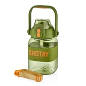 Shotay Ribbon Grib Su Matarası Tritan Yeşil 1000Ml - 1