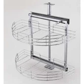 Çağdaş 1/2 Kör Köşe Raylı İkili Döner Sepet - 1