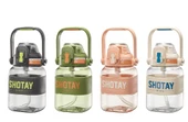 Shotay Ribbon Grib Su Matarası Tritan Somon 1000Ml - 3