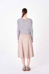 BEJ FİNE FACTORY KADIN ARKA BELİ LASTİKLİ KRUVAZE 2 CEPLİ ETEK - 4