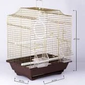 303BD/E Kuş Kafesi Pirinç 34x28x44 cm.(Çift Kapı) thumbnail 2