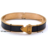 BZ 316l Çelik Rose Siyah Şeritli Spor Kelepçe BLZ-468 - 3