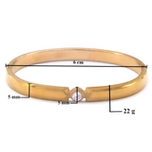 BZ 316l Çelik Rose Zirkon Taşlı Tektaş Şık Spor Kelepçe BLZ-462 - 3