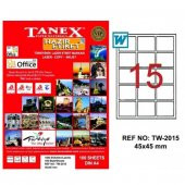 Tanex Lazer Etiket 100 YP 45x45 MM Laser-Copy-Inkjet TW-2015 - 1