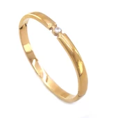 BZ 316l Çelik Rose Zirkon Taşlı Tektaş Şık Spor Kelepçe BLZ-462 - 1