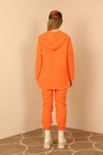 Jakar Kumaş Kapüşonlu Kapitone Takım-Oranj - 4