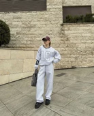 V Yaka  Sweat Takım - Gri - 4