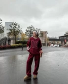 V Yaka Sweat Takım - Bordo - 5