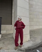 V Yaka Sweat Takım - Bordo - 7