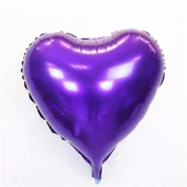 Kalp Balon Folyo Mor 45 cm 18 inç - 1