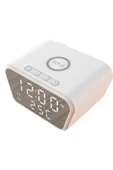 Pazariz Digital Masa Saati 15 Watt Wirelles Kablosuz Şarj Çalar Saat Alarm termometre Çok Fonksiyonlu - 3