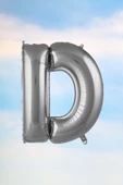 Pazariz D Harfi Gümüş Folyo Balon 100 Cm 40 Inç 1 Metre Silver thumbnail 1