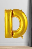 Pazariz D Harfi Folyo Balon Gold 100 Cm 40 Inç 1 Metre Altın thumbnail 1
