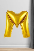 Pazariz M Harfi Folyo Balon Gold 100 Cm 40 Inç 1 Metre Altın - 1
