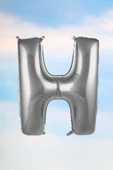 Pazariz H Harfi Gümüş Folyo Balon 100 Cm 40 Inç 1 Metre Silver thumbnail 1