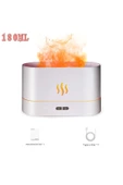 Pazariz Ultrasonik Hava Nemlendirici Şömine Simülasyon 3d Alev Işığı Buhar Makinesi 180 Ml Beyaz - 2