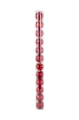 Pazariz Euro Flora Yılbaşı Çam Süsü Top 6 Cm 12'li Paket Kırmızı - 1