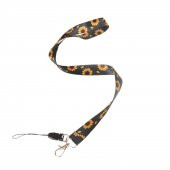 SİYAH AYÇİÇEĞİ TASARIM BOYUN ASKI İPİ - 1