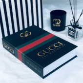 GUCCI OPENABLE DECORATIVE BOOK BOX RED - GREEN & GOLD - 2