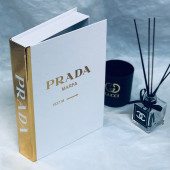 PRADA OPENABLE DECORATIVE BOOK BOX WHITE & GOLD - 1