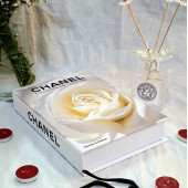 Chanel, Rose - Cream, Openable Decorative Book Box, Fashion Fake Books, Home Decor - 2