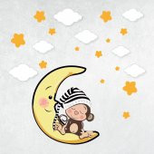 Dijitalya | Uyuyan Maymun | Bebek Çocuk Odası Duvar Sticker - 2