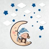 Dijitalya | Uyuyan Maymun | Bebek Çocuk Odası Duvar Sticker - 4