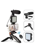 Pazariz Profesyonel Selfie Mikrofon Tripod Ile Led Işık Stüdyo Mikrofon Kayıt Mikrofon Vlog Için - 2
