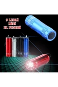 Pazariz Süper Parlak 9 Ledli Metal Mini El Feneri thumbnail 1
