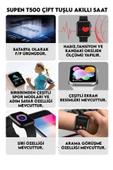 Pazariz T500 Çift Tuş Akıllı Saat Ios Andorid Destekli Arama Özelliği Sensörlü Smartwatch thumbnail 3