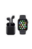 Pazariz Akıllı Saat T500 ve  12 Kablosuz Kulaklık Siyah thumbnail 1