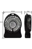 Pazariz Pilli Şarjlı On/off Tuşlu Usb Vantilatör (pvc Kasa) Uyumlu thumbnail 2