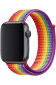 Pazariz Apple Watch Uyumlu2-3-4-5-6-7-8-se Serisi ( 38mm - 40mm-41mm ) Dokuma Yüksek Kalite Kordon thumbnail 1