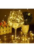 Pazariz 10mt Peri Günışığı 100 Led Pilli Noel Parti Yılbaşı Ağaç Dekor Aydınlatma Lamba Animasyonlu Süsleme - 2