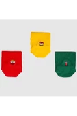 Pazariz 6'lı Çılgın Emoji Nakış Işlemeli Çorap Seti - 4 - 3