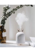 Pazariz Mini Hava Nemlendirici Aromaterapi Led Işıklı Buhar Makinesi 220ml Geyikli Beyaz thumbnail 3