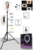 Pazariz Selfie Işığı Rıng Lıght Led Halka Işık Tripod Akıllı Telefon Makyaj Işığı 180 cm Tripod - 2